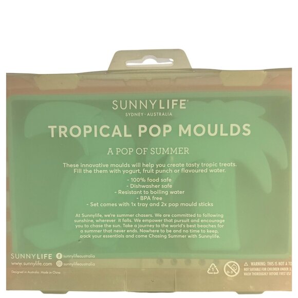 Sunnylife Tropical Pop Moulds Molds Popsicle Maker Set Palm Tree Toucan NEW - Picture 5 of 5